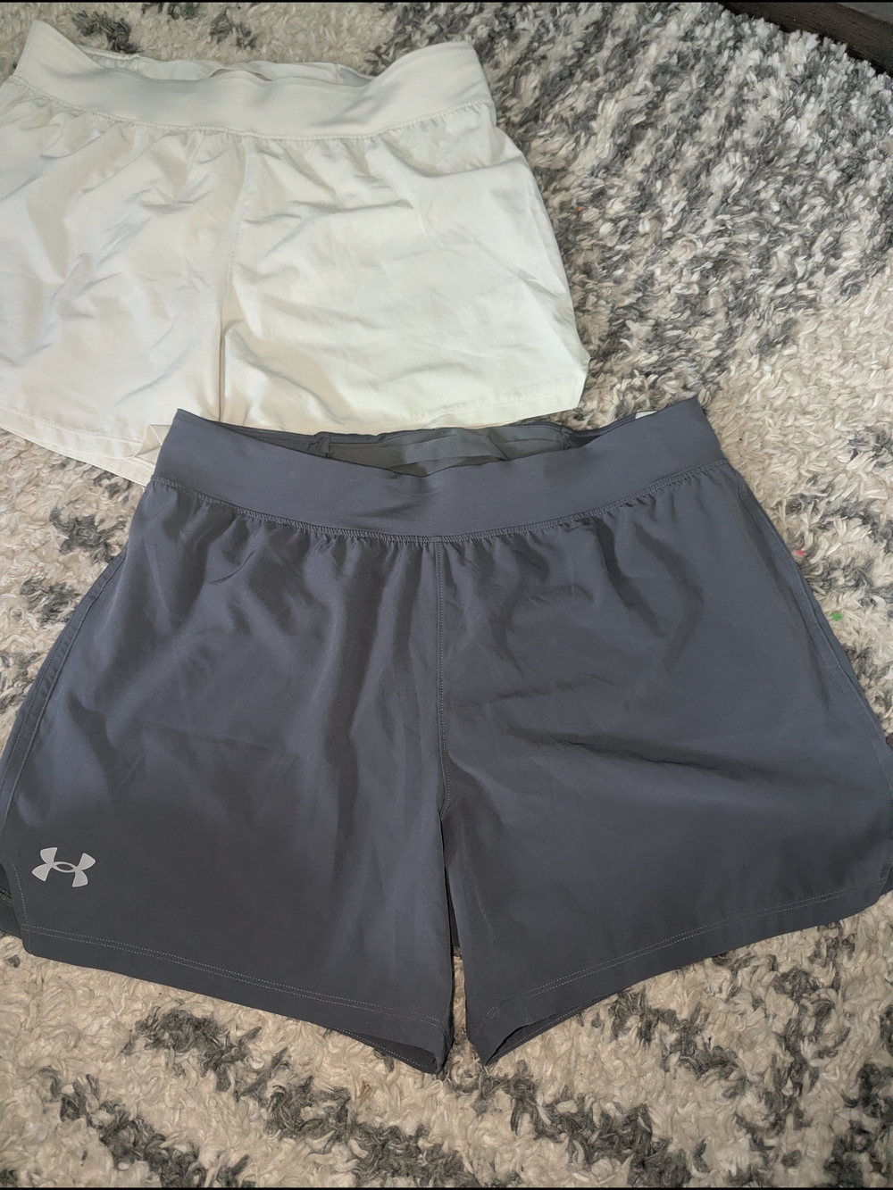 Under Armour Men’s Gray and White Athletic Shorts Duo